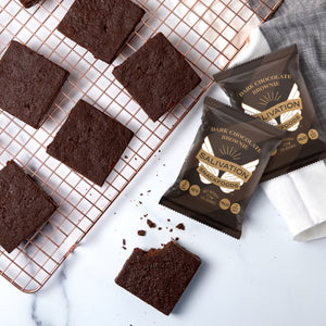 Keto Chocolate Brownie  gluten-free dairy-free low carb low sugar collagen MCT oil snack treat dessert Salivation Snackfoods