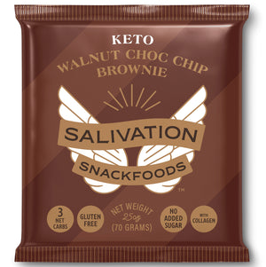 Keto Walnut Choc Chip Brownie from Salivation Snackfoods